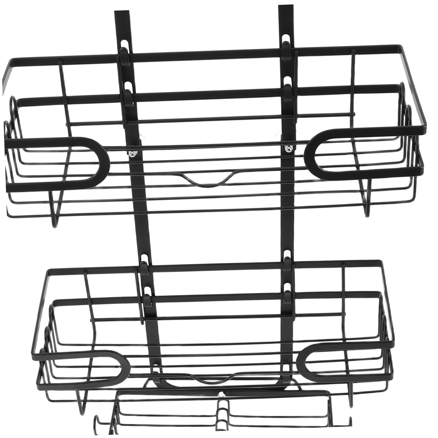 TOYANDONA Scaffale Doccia Sospeso da Parete Nero in Ferro a 3 Ripiani | Adesivo Forte, Montaggio senza Fori, Resistente All'umidità, Ottimizza lo Spazio in Bagno