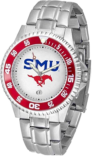 Vista 40 de SunTime Reloj de cuarzo de 1.575 in para hombre, correa de acero inoxidable de 0.787 in, esfera Gameday