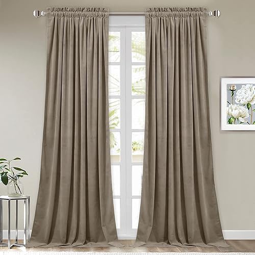 StangH - Cortinas de terciopelo de 84pulgadas, súper suaves, gruesas, para ventana, con dobladillo para vara de cortina, atenuantes de luz del sol y