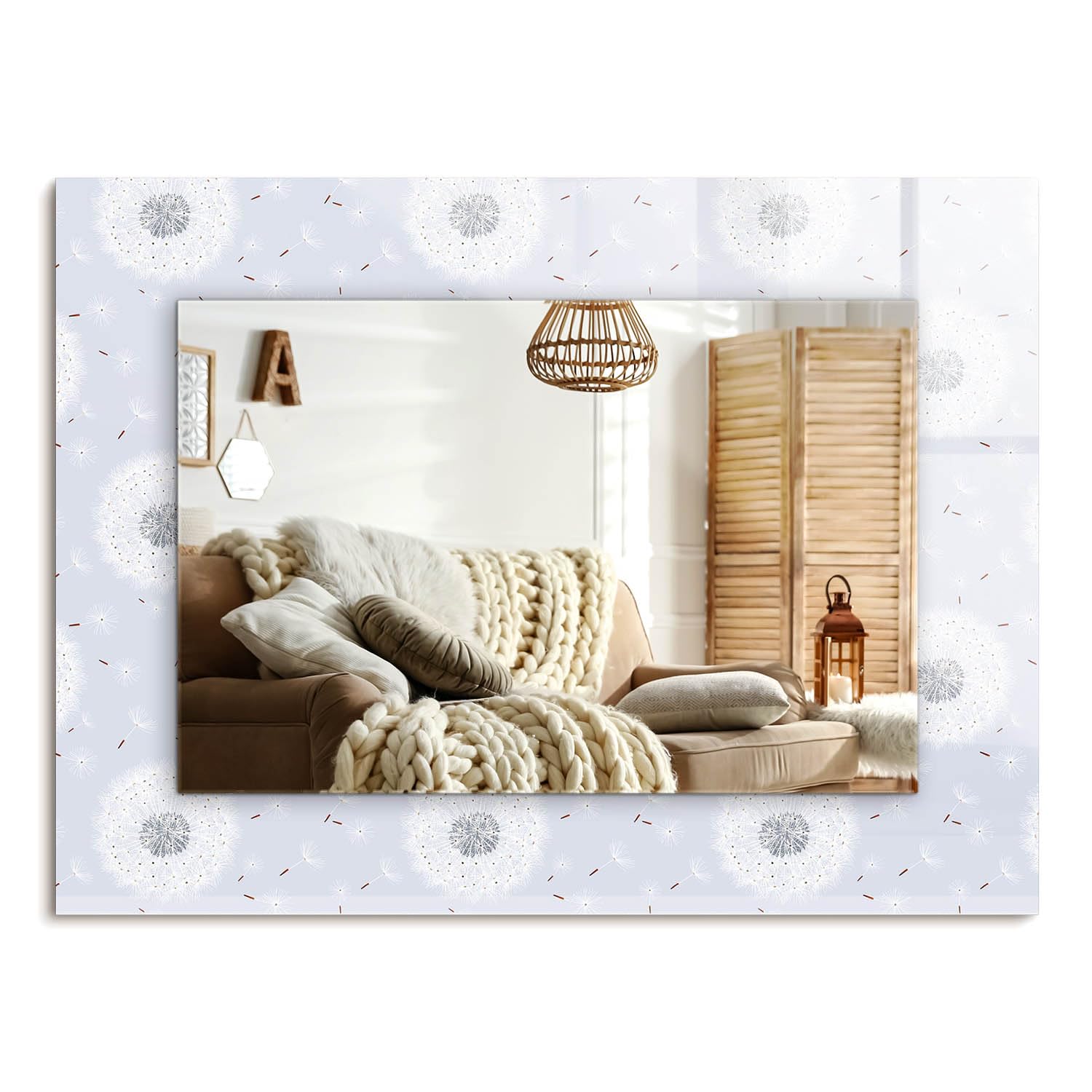 Miroir décoratif 80x60 cm design moderne sans cadre pour chambre