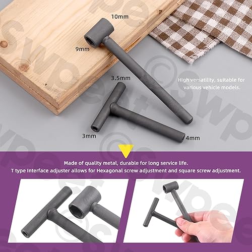Miniatura 4 de Swpeet Juego de 4 herramientas de ajuste de válvulas, ajuste de tornillo de válvula de motor de motocicleta, incluye herramienta de orificio