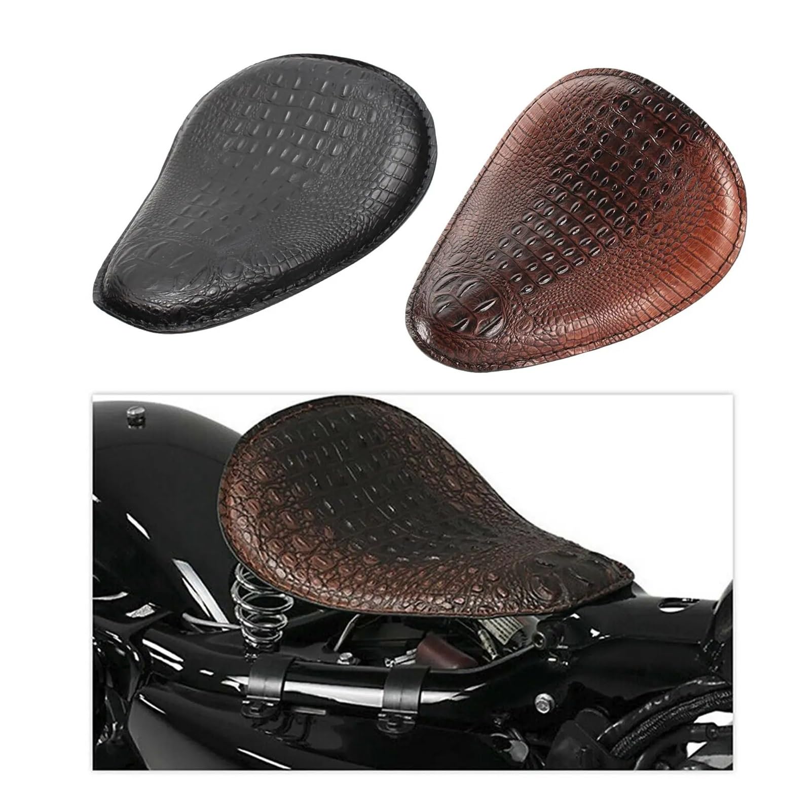 Coprisedile moto Cuscino del sedile per moto Sella piatta Cafe Racer in pelle universale per Su&zuki Bobber Chopper Cuscino per sedile per moto Cuscino comfort