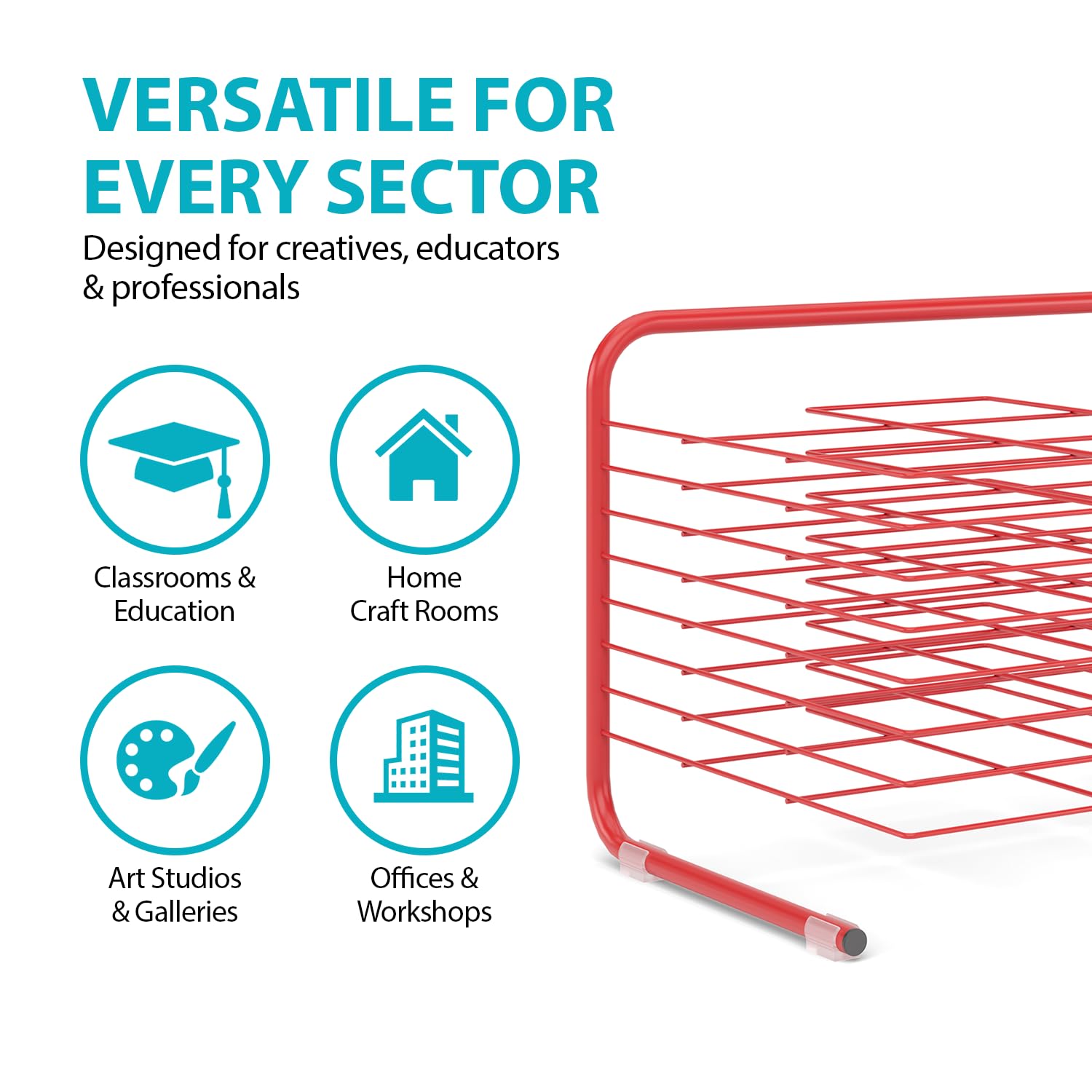 Art Drying Rack – No Assembly Required, Durable Arts and Crafts Organizer for Home and School, Kids’ Art Storage Rack, Metal Painting Organization and Storage for Arts, Crafts & Drawings