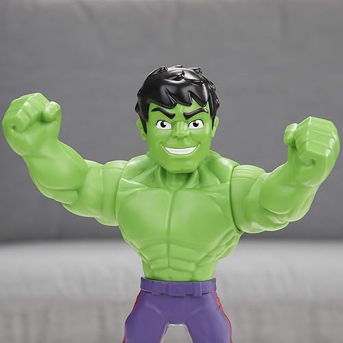 Miniatura 11 de Playskool Heroes Marvel Super Hero Adventures Mega Mighties Hulk Figura de acción coleccionable de 10 pulgadas, juguetes para niños a partir de 3