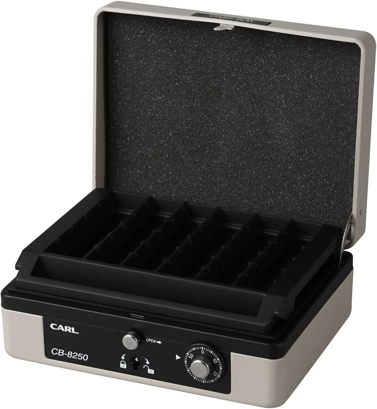 Carl Office Machine, Handheld Safe, Cash Box, grays