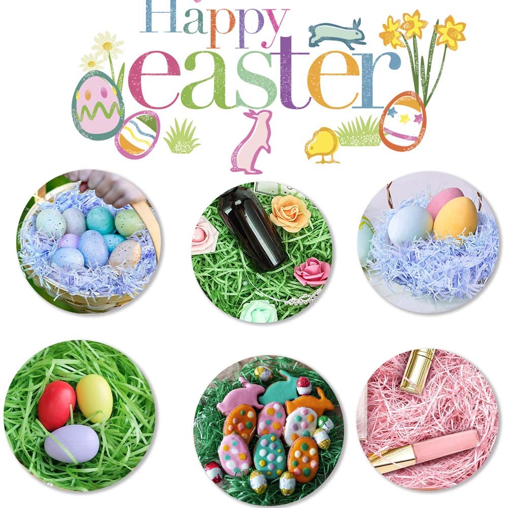 Erba Di Pasqua Carta Tagliuzzata Verde - 200g Per Cesti Regalo, Bomboniere, Decorazione - Foto 10