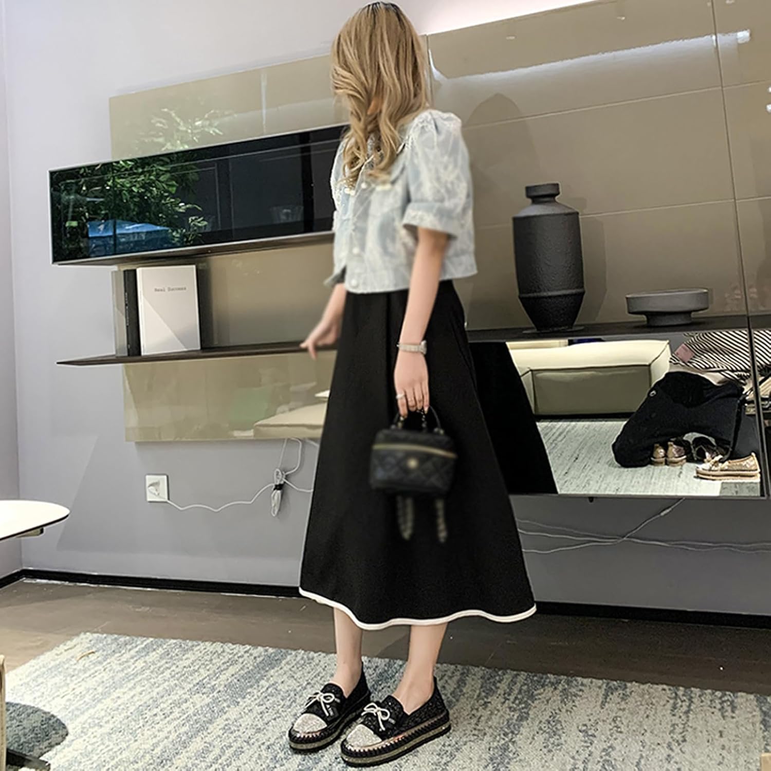 AMAZIDEAL Women's Rhinestones Glitter Bow Platform Loafers,Fashion Casual Slip-On Sequin Shiny Sneaker,Comfort Low Top Increase Height Walking Shoes - Image 2