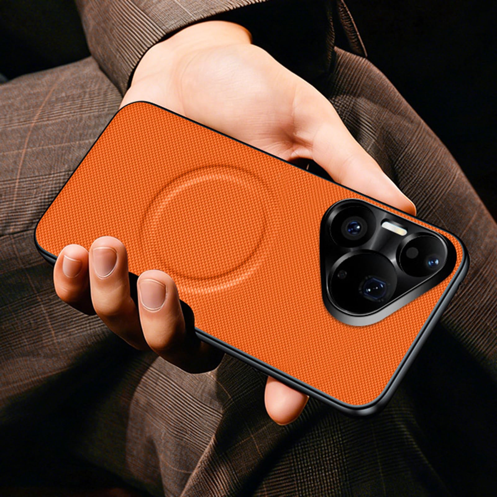 Magnetisch Hülle für Huawei Pura 90 Pro Max/90 Pro/90, Dünne rutschfeste Schutzhülle mit Volls Schutz des Objektivs Handyhülle,Schwarz,90 Pro