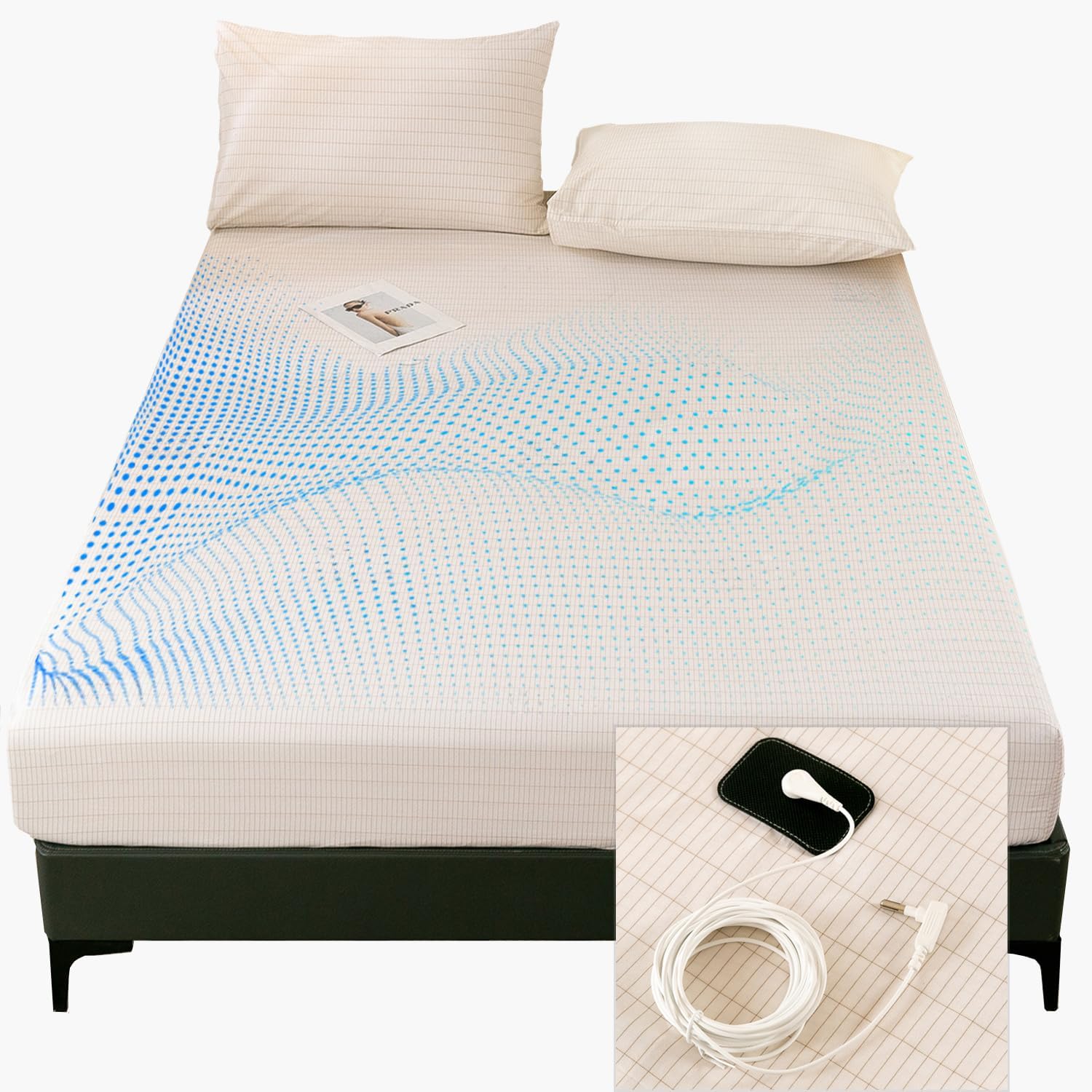 Grounding Sheets, 90% Cotton+10% Silver Fiber Infused,Health Earthing for Better Sleep Quality(White, Queen)