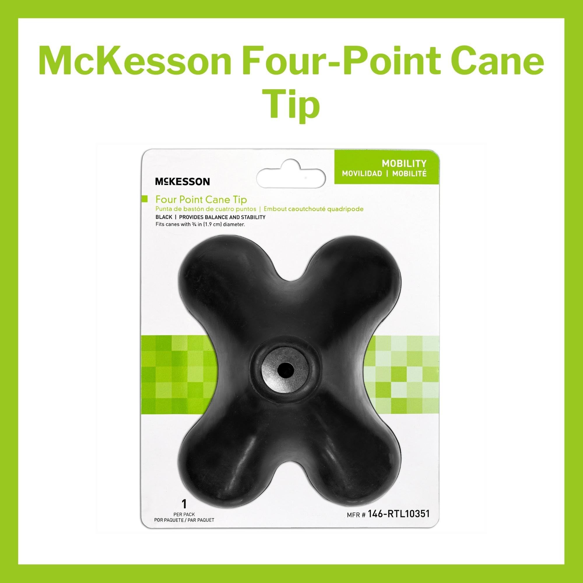 McKesson 4 Point Cane Tip, Fits Standard Canes with 3/4 in Tubing Diameter, 1 Count, 10 Packs, 10 Total