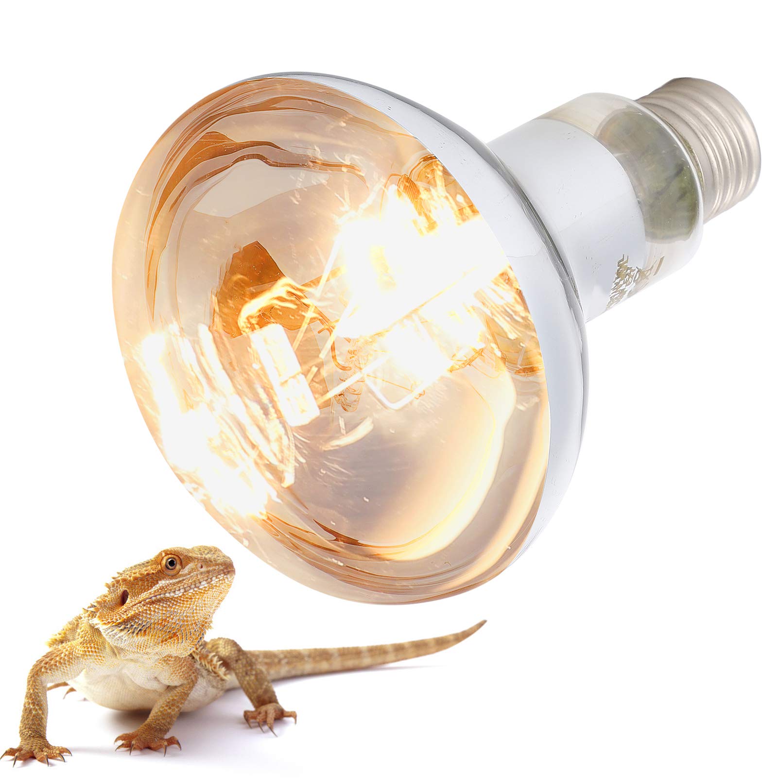 Luz de calefacción para Mascotas, lámpara de Calor para Reptiles Profesional, lámpara de calefacción para Mascotas E27 Ajustable y Duradera 220-240V 80W Bombillas de Calor para Reptiles UVB