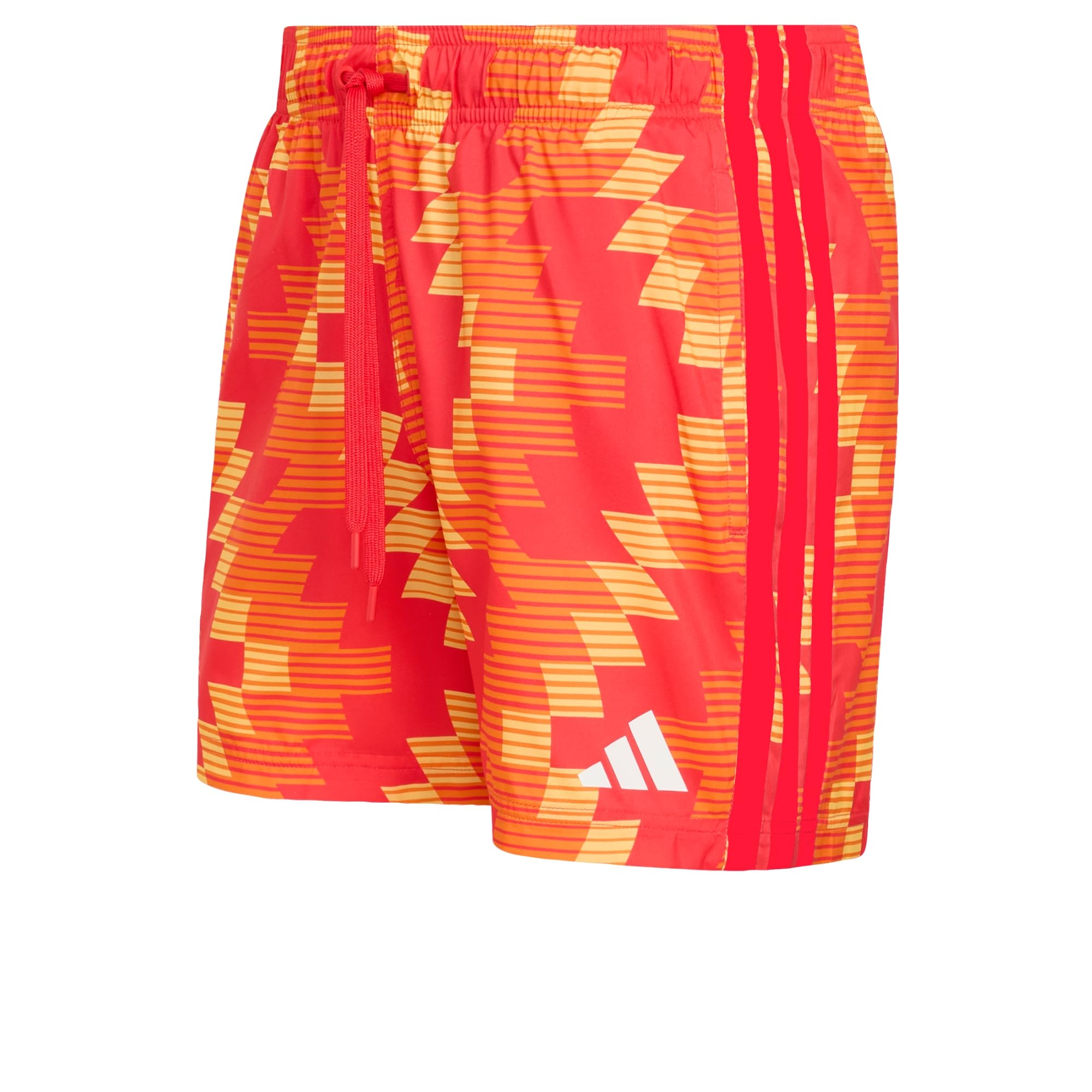 adidas Men's Football-Inspired Graphic Swim 5 Inch Swimwear, Ice Tangerine/White, XL