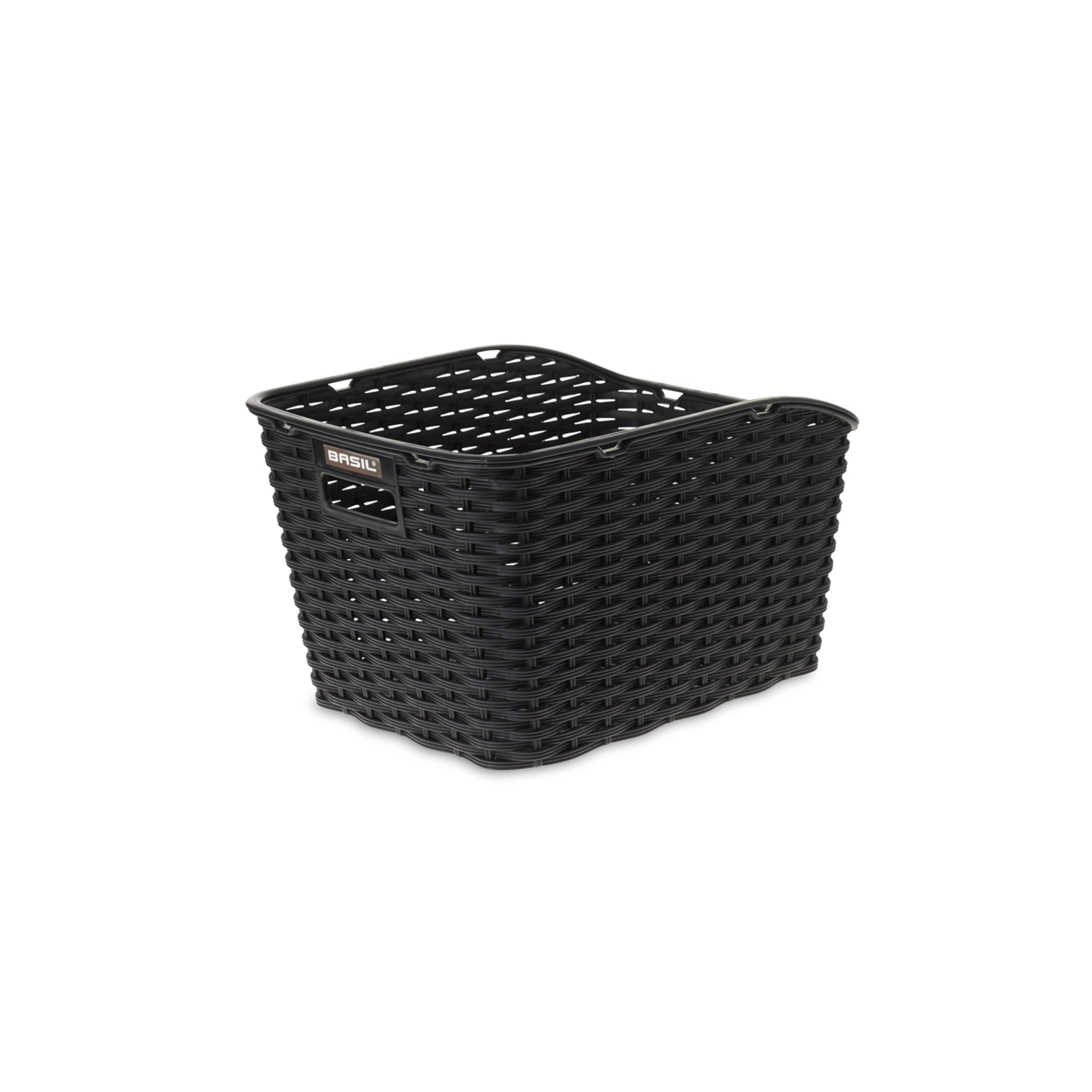 Basil Weave WP Synthetic Rear Basket - 35 x 26 x 24 cm, Black