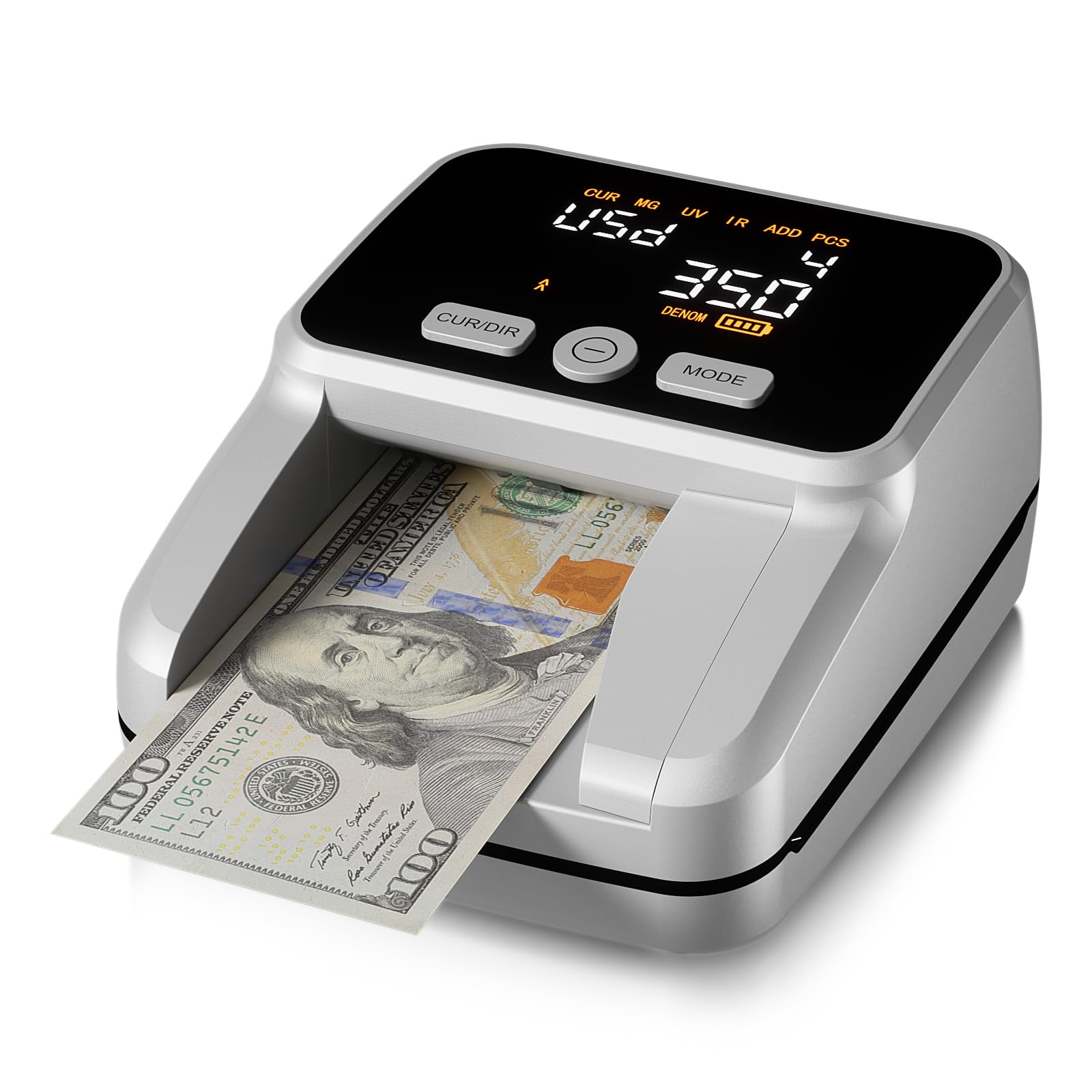 AROHANI Counterfeit Bill Detector with 2.8" Large Screen, Accurate UV/MG/IR/MT/Image/Size Detector, 4-Way Bill Feeding Instant Counterfeit Money