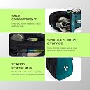 Jager-Smith ORCA Indigo & Black Double Zipper Badminton Sports Bag with Shoe Compartment | Front Zip Pocket| Made in India gallery image