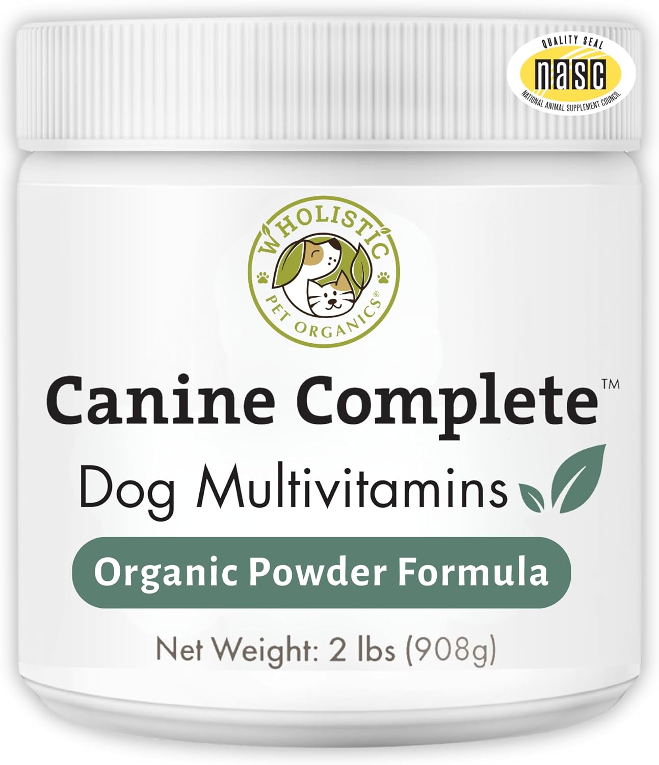 Wholistic Pet Organics Canine Complete – Dog Multivitamin Powder – 2 Lb – Daily Dog Vitamins and Supplements for Homemade Food – Immune System, Skin, Coat & Overall Health – Small and Large Breed
