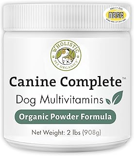 Wholistic Pet Organics Canine Complete - Dog Multivitamin Powder - 2 Lb - Daily Dog Vitamins and Supplements for Homemade Food - Immune System, Skin, Coat & Overall Health - Small and Large Breed