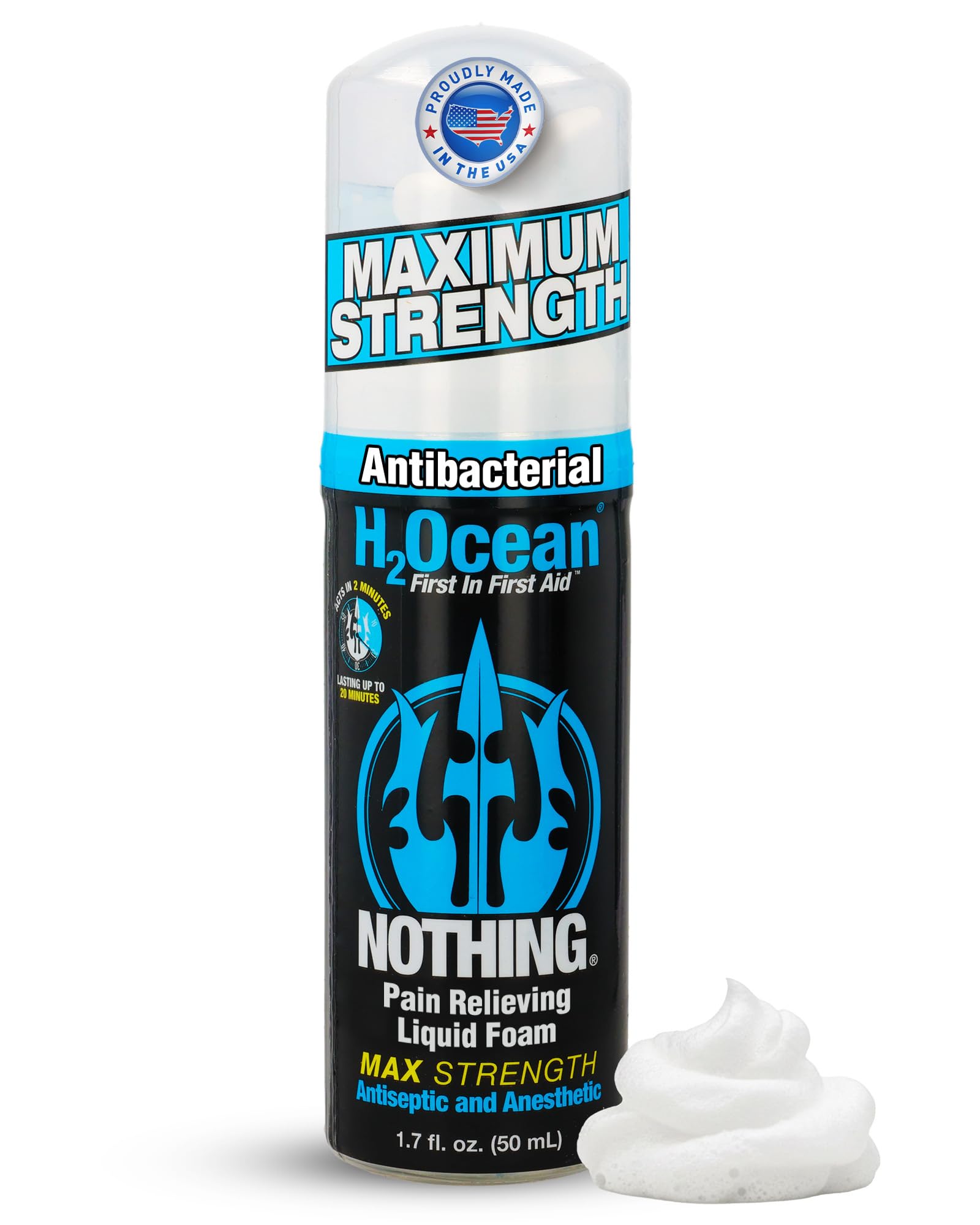 H2Ocean Nothing Foam Soap | Maximum Strength Cleanser with Aloe Vera & Red Sea Salt | Sensitive Skin Cleanser | 1.7 oz