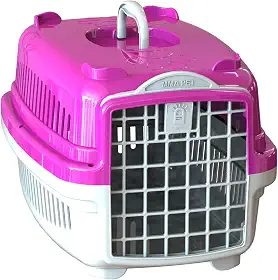 Caixa de Transporte Pet Gatos e Cães Pequeno Médio e Grandes (Rosa, Nº1 até 6kg)