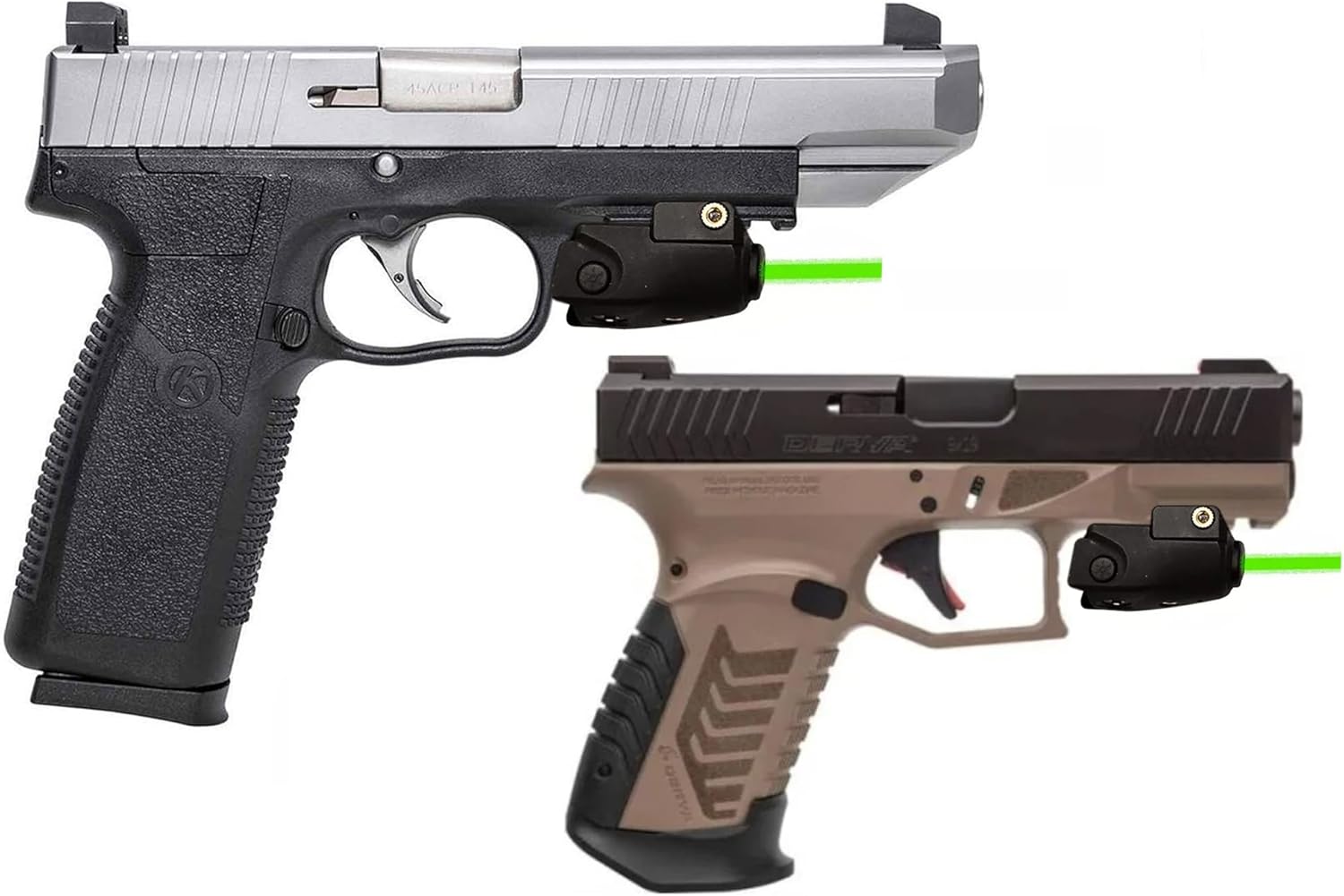 Laser PRO® Green Laser Sight Rock Island Armory DY9 RIA 5.0 9mm 1911 Tac Ultra FS & Kahr Arms TP9-2 P9-2 Gen2 Premium, Ruger Security 380 RMX Taurus GX2 GX4 G2C G3C G2 TX22 [Only Guns with a Rail]