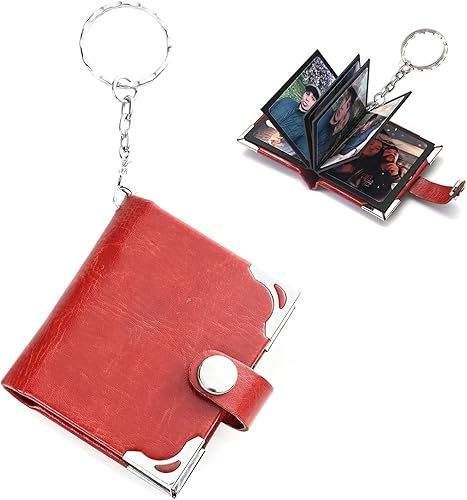 Llavero personalizado con foto personalizado álbum de fotos de cuero llavero bolsillo mini álbum de fotos