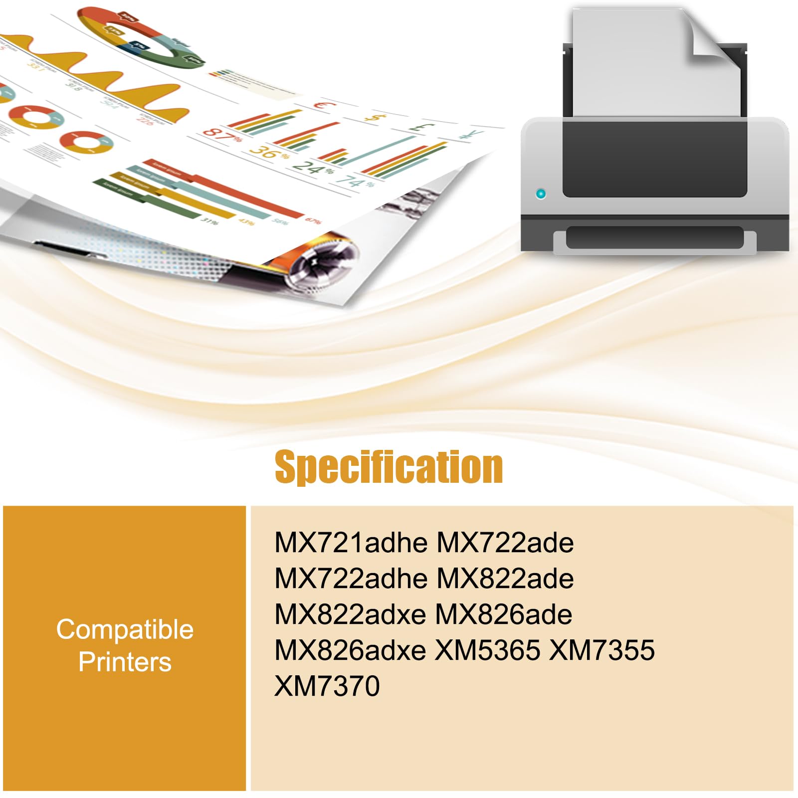 41x1115(110V) Fuser Unit Compatible for Lexmark MX721adhe MX722ade MX722adhe MX822ade MX822adxe MX826ade MX826adxe XM5365 XM7355 Printers (2 Set)