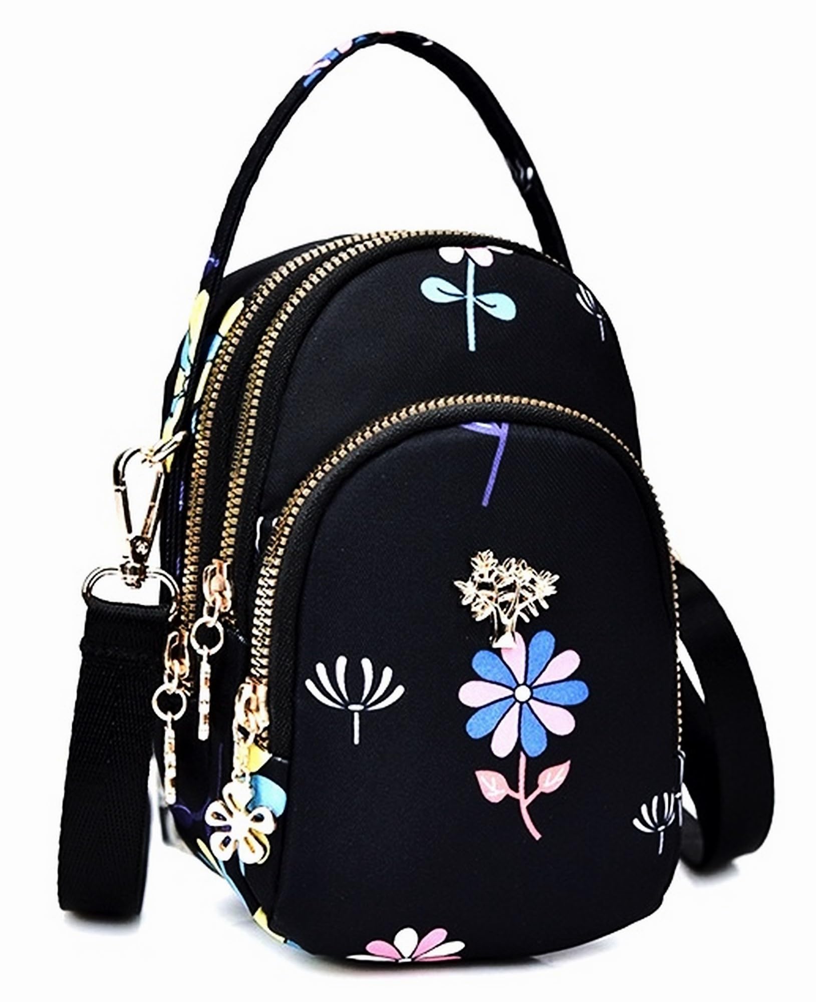 Diva Dale Stylish Trendy Tree Logo Spacious Crossbody Sling Bag For Women And Girls (Black flower) (B0CSDN3XT2) Amazon Price History, Amazon Price Tracker