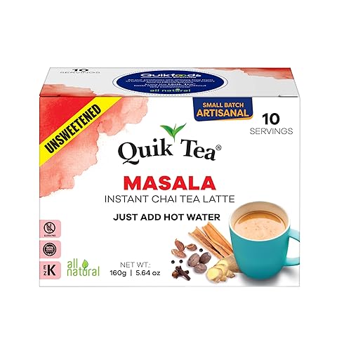 Miniatura 29 de QuikTea Instant Vegan Turmeric Ginger Chai Tea Latte – 10 unidades, brillo de cúrcuma terrosa con calor de jengibre picante, baja cafeína, sin
