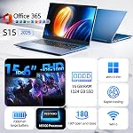15.6 Inch Laptop, Win 11 Laptops with Office 365, 16GB RAM 1024GB SSD, Celeron Quad-Core, 180° Lay-Flat Display, 7000mAh Battery, Full-Featured Type-C, Business Student Notebook(Blue)