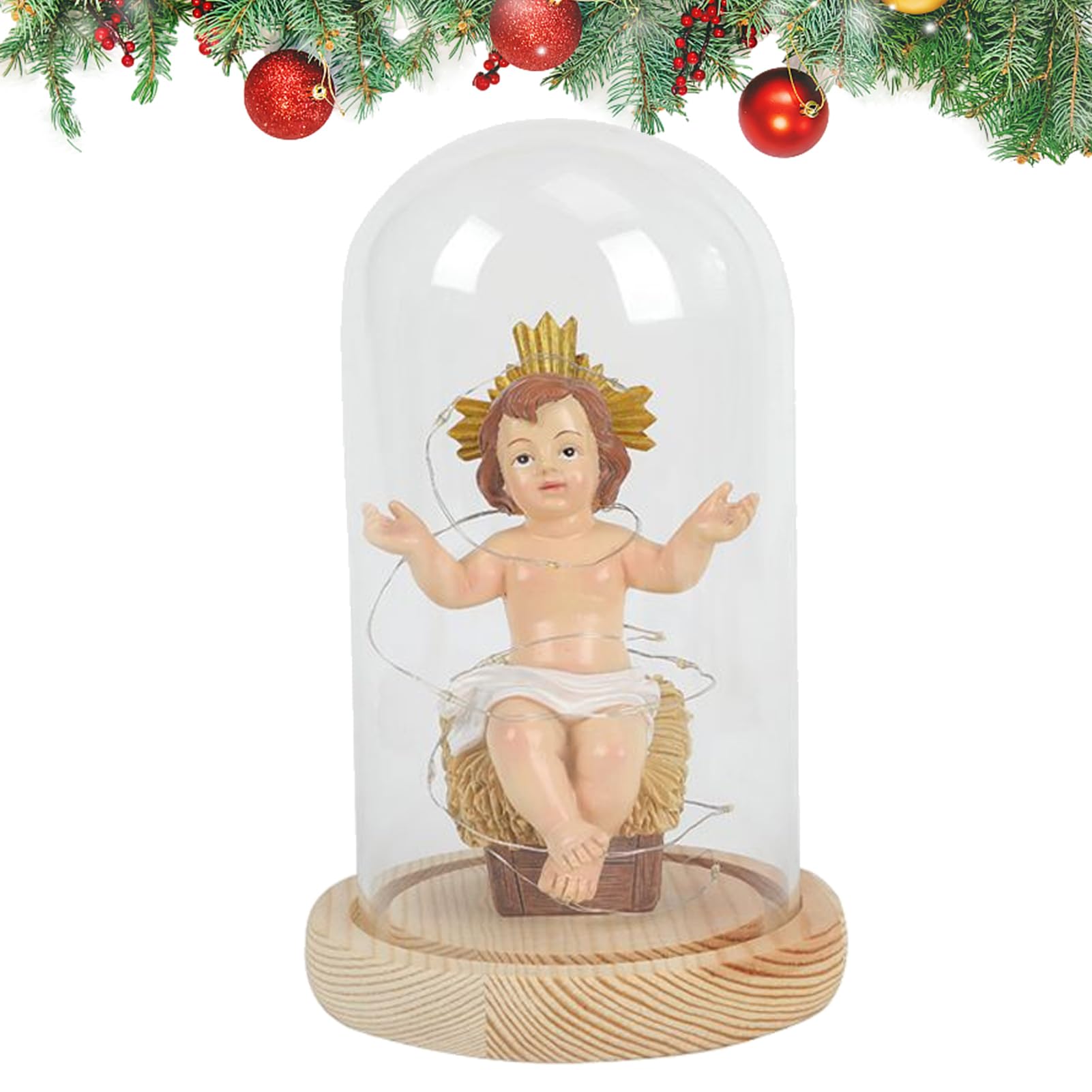 Mini Jesus Brillante presepe di Natale cristiano con figurine, decorazione