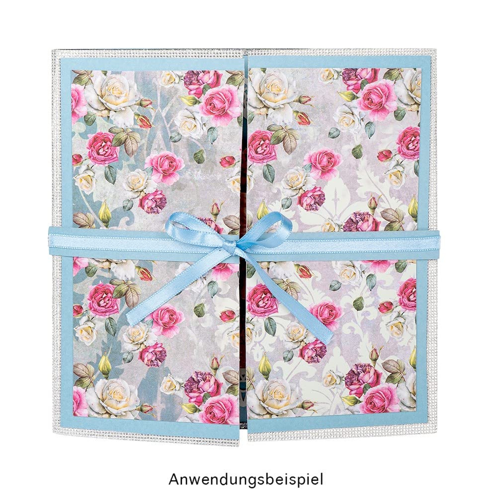 Ideen mit Herz Duo-designpapier, motief aan beide zijden bedrukt, hoogwaardig decoratief papier, knutselkarton, 25 cm x 25 cm, 250 g/m², 100 vellen (lente en zomer