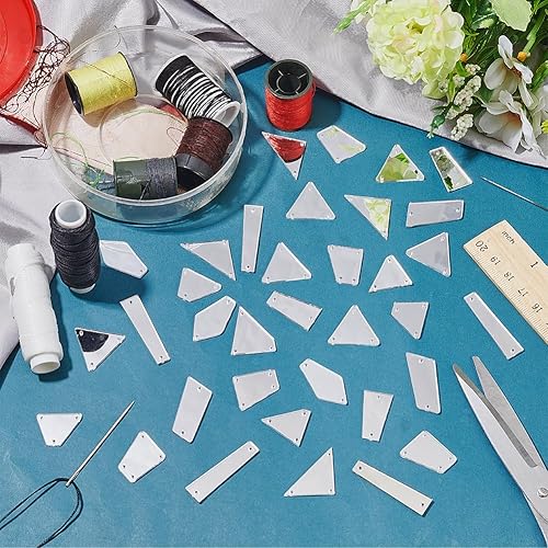 Miniatura 5 de PH PandaHall 180 piezas de 10 estilos de espejos para coser en la parte trasera plana, piedra acrílica para coser irregular, cuentas sueltas de