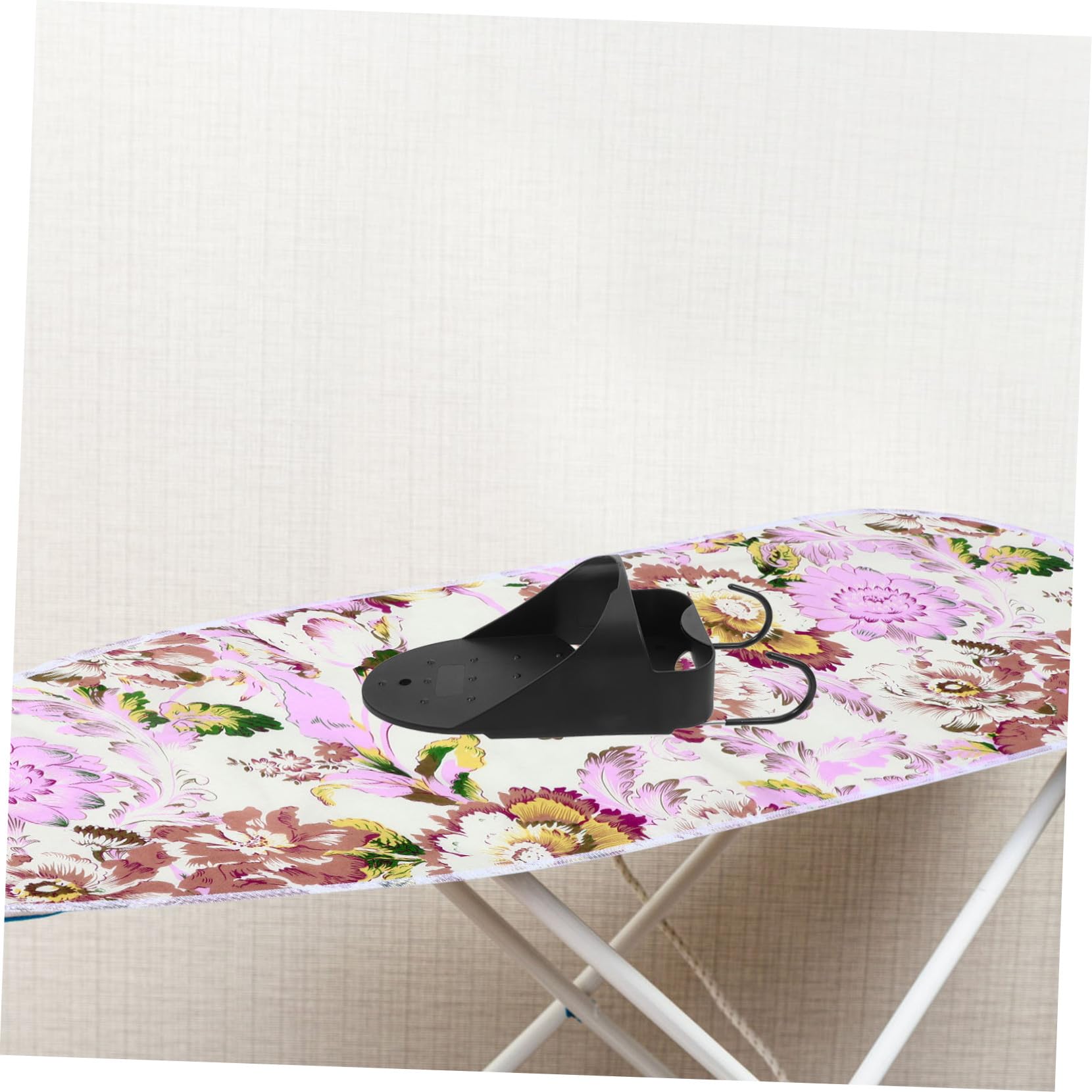 Porta Asse da Stiro e Ferro Elettrico da Parete per Camera Hotel Supporto Muro Resistente con Ganci Rimovibili Organizer Compatto per Bagno e Lavanderia Nero