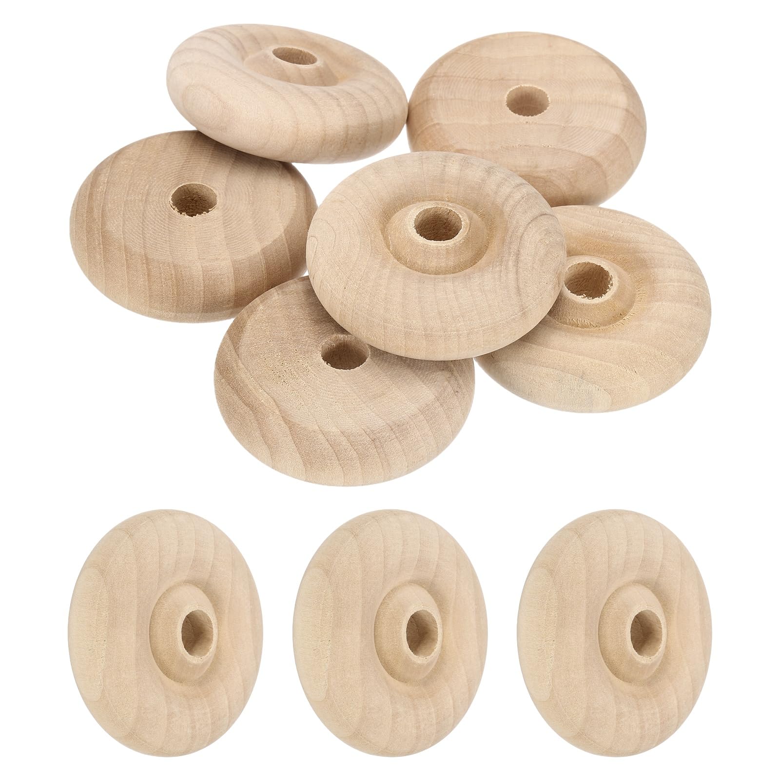sourcing map 6 Pcs Wooden Wheels, Unfinished Wooden Craft Wheels for Crafts DIY Toy Cars Painting Colors Woodworking Projects, 2 Inches Dia