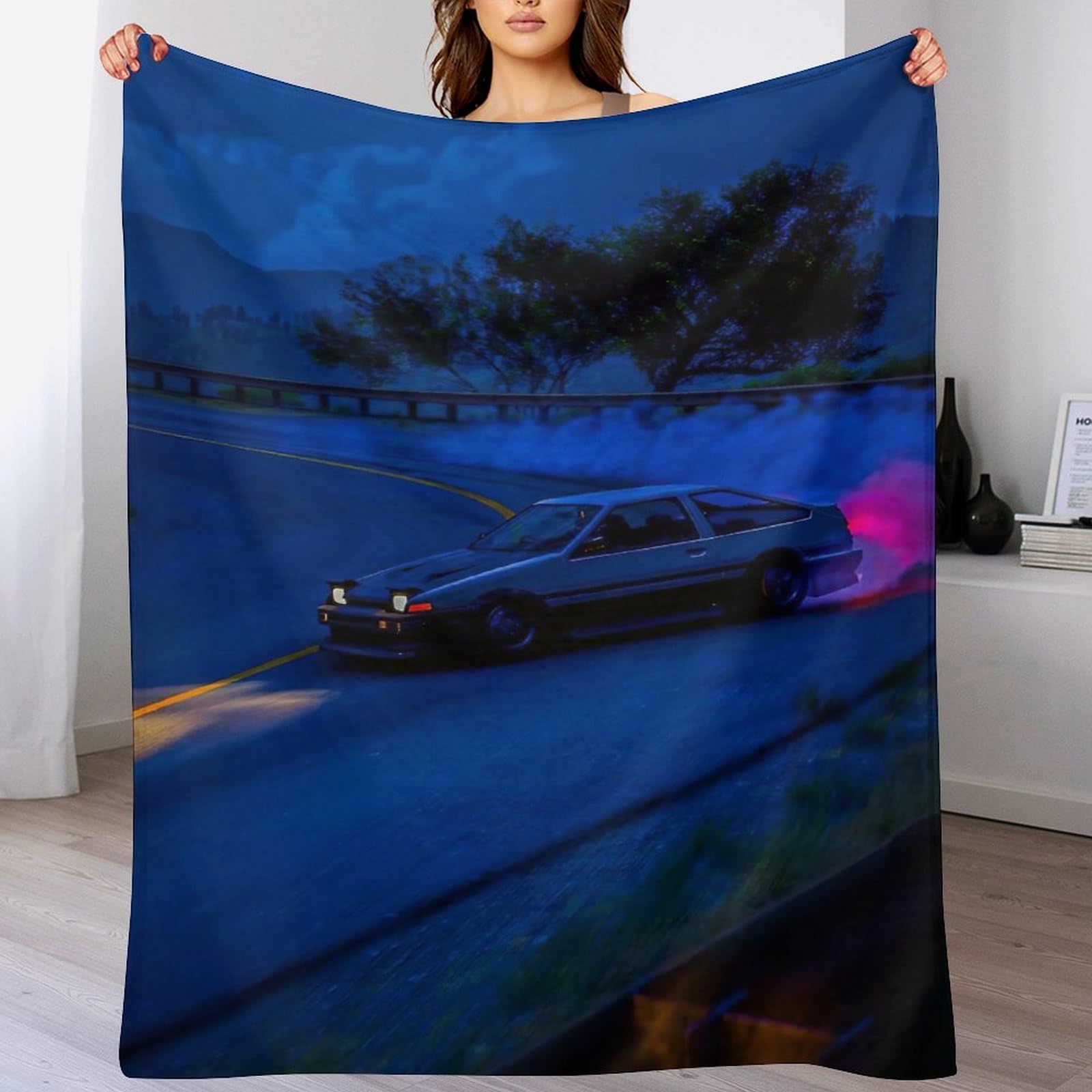 Couverture en flanelle voiture de sport premium, plaid doux de haute densité 130x180