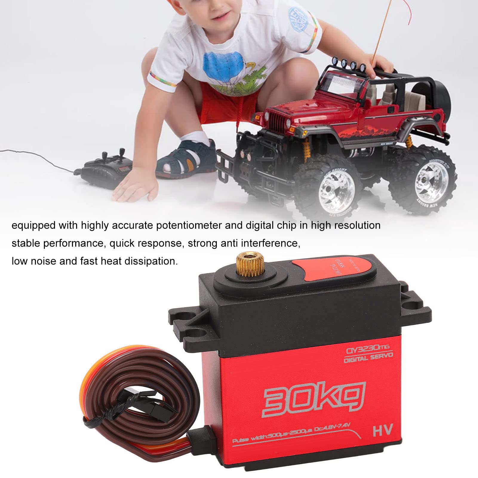 Amazon | 防水デジタルサーボ 30 キロ正確な制御低ノイズ RC (赤