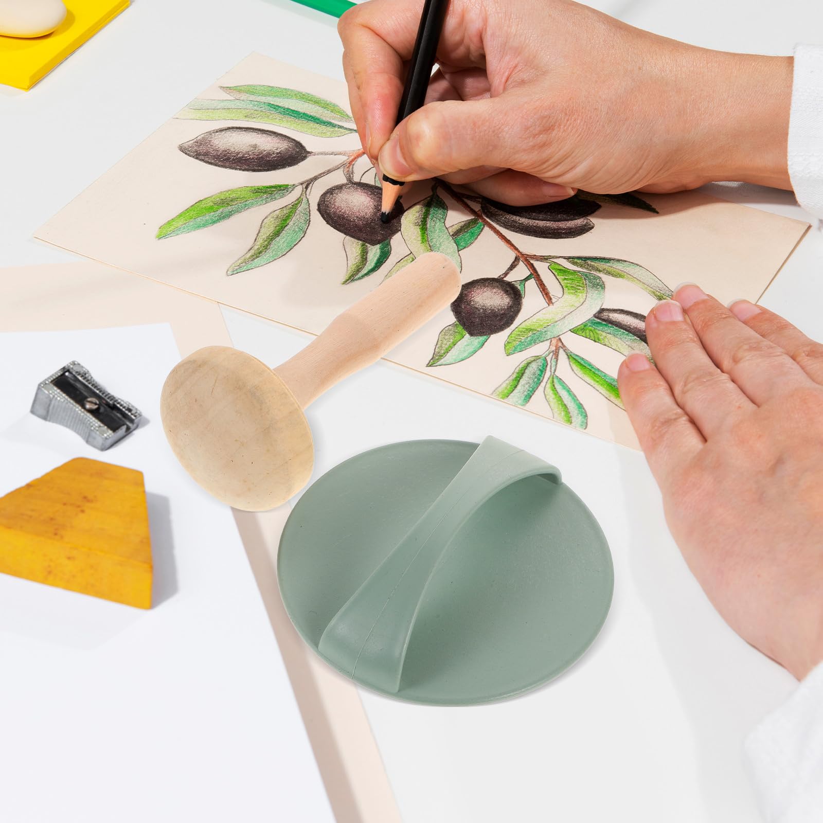 Set di Strumenti Accessori per Incisione per Stampa Artistica Rullo in Legno e Plastica e Carta per Progetti Creativi Fai-da-Te