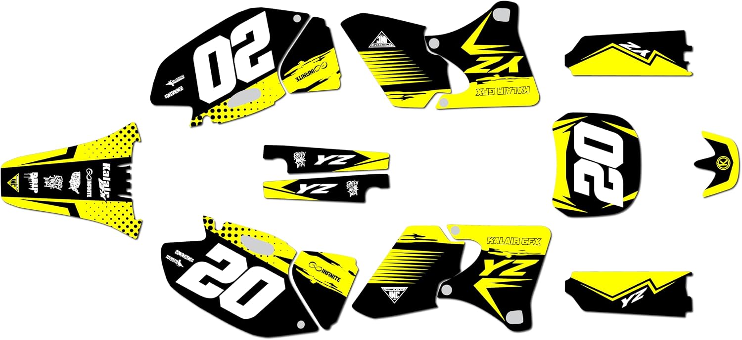 Graphics Kit for Yamaha YZ250F, YZ400F and YZ426F (1998-2002) Spear Series Magenta 9 Mil - Easy Go - Dirt Pit Bike Motorcycle Sticker, Dirtbike Racing Decal Motocross no-Plastics