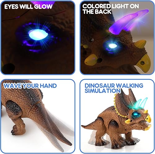 Vista 25 de STEAM Life Juguete de dinosaurio iluminado con control remoto para niños de 3 a 7 años + con sonido rugido realista, robot electrónico T rex