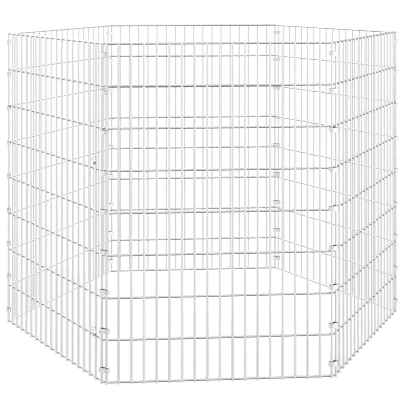 ShGaxin Jaula para Conejos 6 Paneles, Jaula Cobaya, Corralito para Perros, Vallas para Perros, Valla para Mascotas, Recinto para Conejos, Hierro galvanizado 54x80 cm
