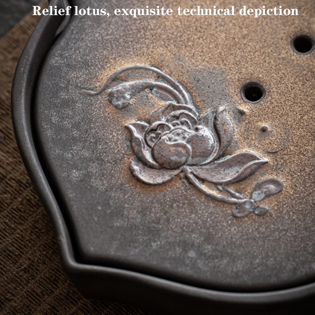 Bandeja de té de cerámica, Bandeja Decorativa para Servir té de cerámica China Kungfu