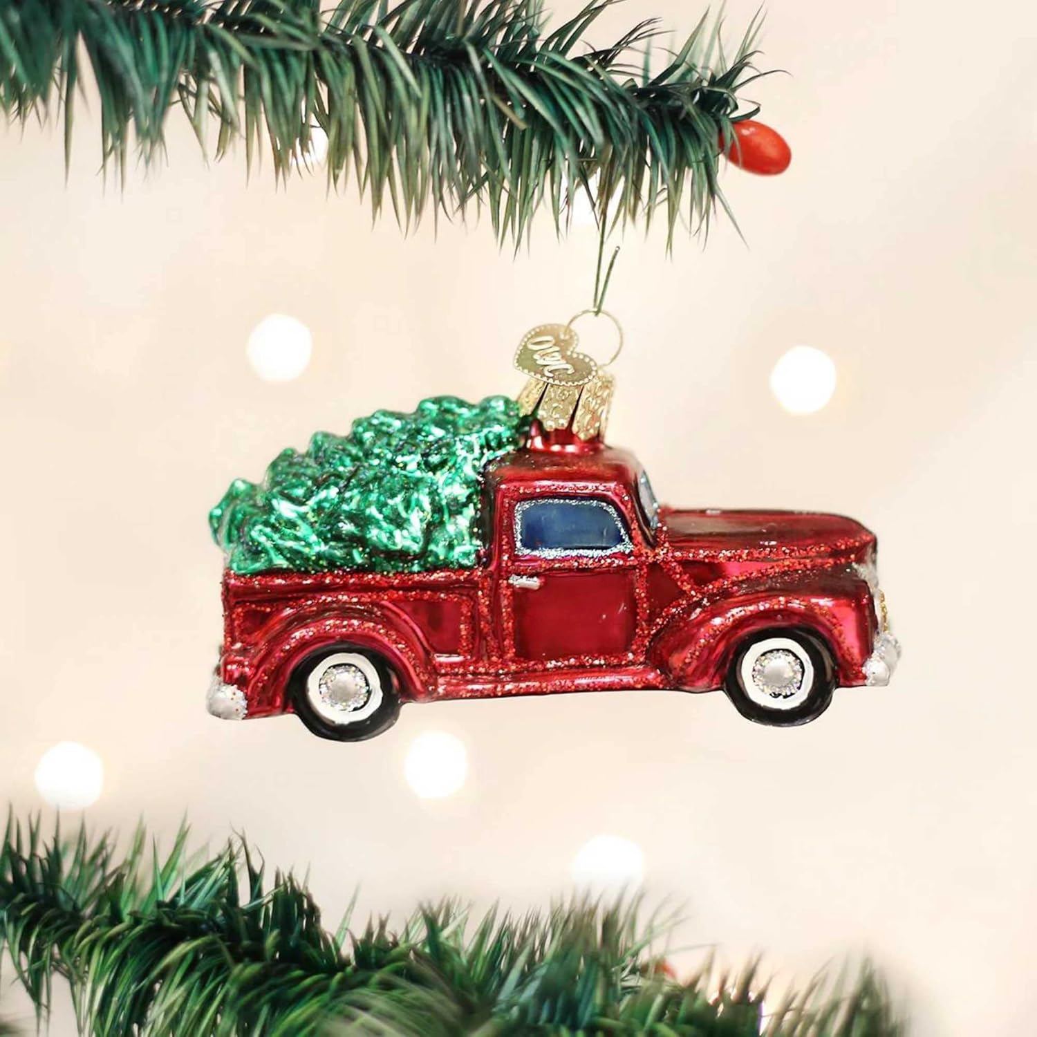 Old World Christmas Old Truck with Tree Glass Blown Ornament for Christmas Tree, Handcrafted Holiday Decoration, Transportation Collection - Image 3