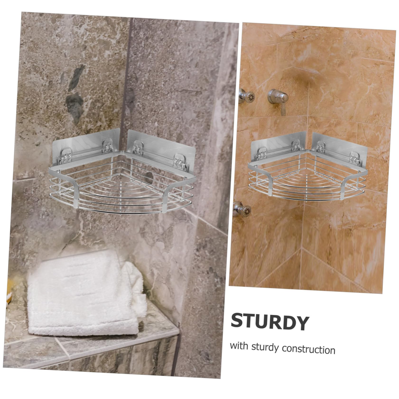 Mensola Angolare Bagno in Acciaio 304 Supporto Portaoggetti da Parete per Doccia e Cucina Scaffale Compatto Resistente e Facile da Installare