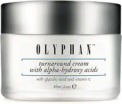 OLYPHAN Creme de ácido alfa-hidroxiácido para o rosto, melhor esfoliante de ácido glicólico, creme antienvelhecimento com AHA para peles propensas a acne; esfoliante natural diurno e noturno para