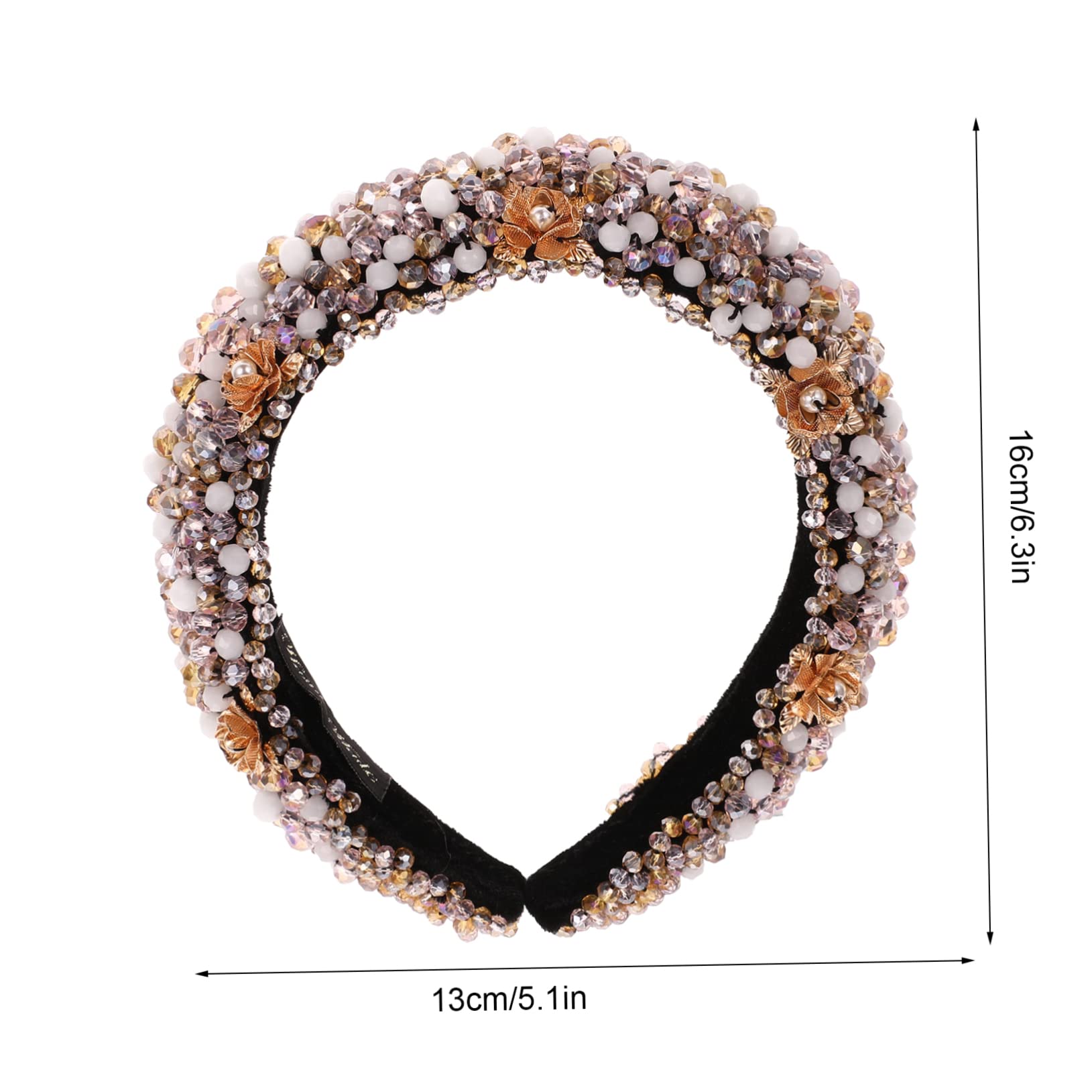 Barocker Strass Haarreif mit Perlen, Breit und Gepolstert
