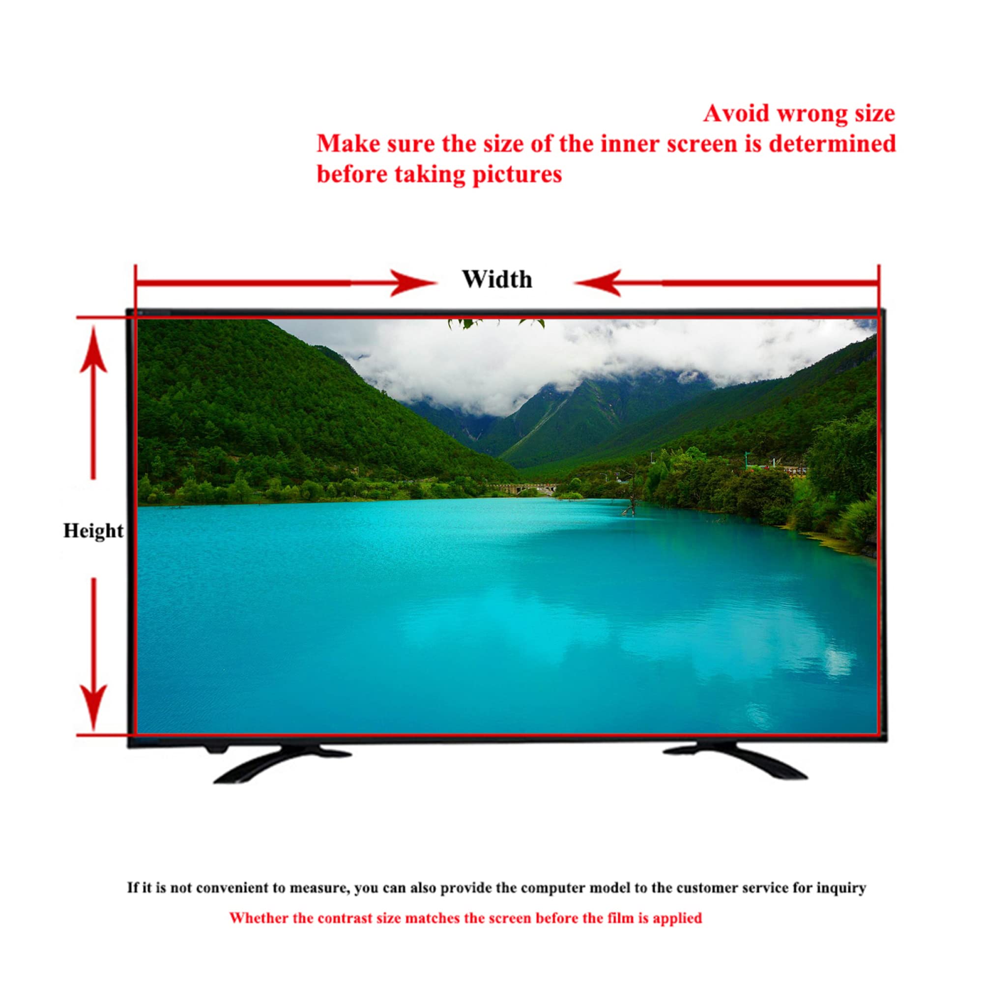 Folia ochronna na ekran telewizora, AntiGlare AntiBlue Light AntiScratch Injury LCD Protector Film, do telewizorów LED, 4K OLED i QLED HDTV(32in 704x395mm)