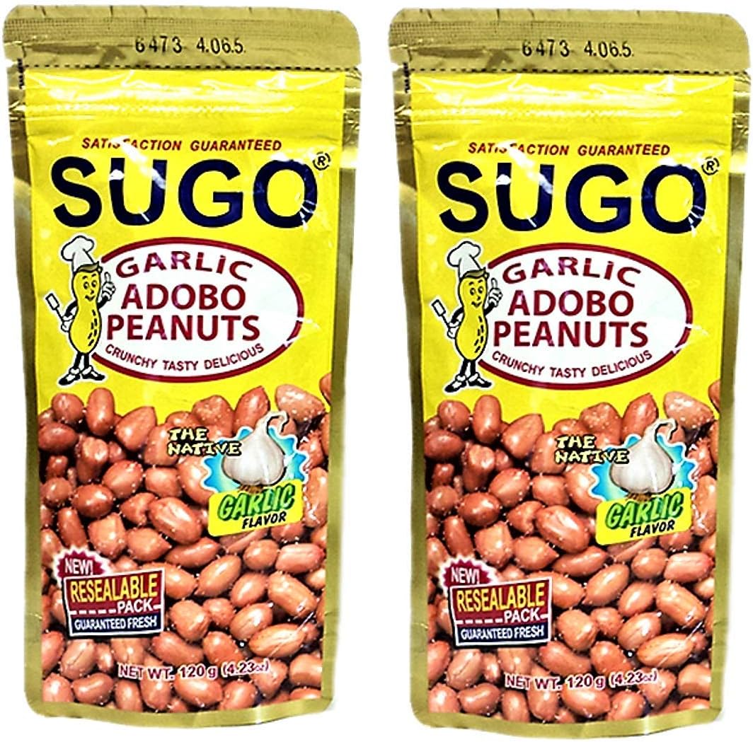 Sugo Garlic Adobo Peanuts Garlic Flavor Pack of Two 4.23 Oz a Pack
