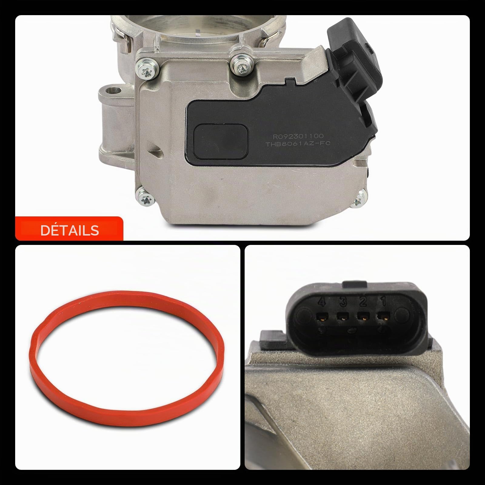 Frankberg Corps de papillon avec joint de remplacement 03G128061A | Compatible avec: A4 8EC, P.a.s.s.a.t Variant 3B6, Léon 1P1, P.a.s.s.a.t 3B3, A4 Avant 8ED, Tolède III 5P2, Altea 5P1