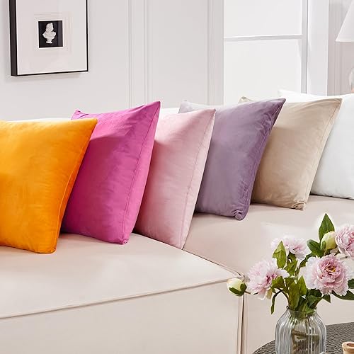 Miniatura 4 de Deconovo - Fundas de almohada, tejido suave, terciopelo. Fundas de almohada, elegantes fundas de almohada