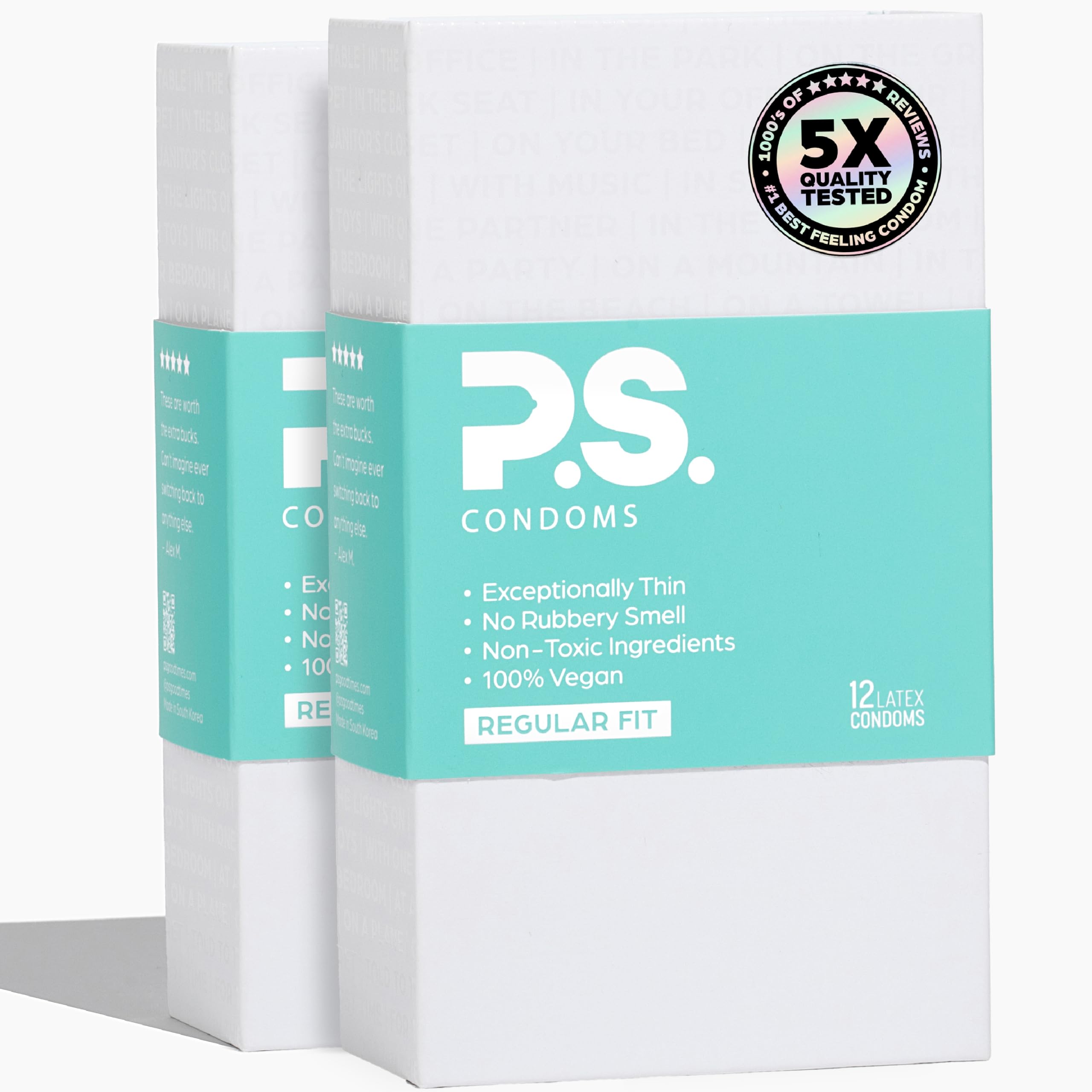 PS Condoms Exceptionally Thin Latex Condoms, Clean &amp; Odorless, 24 Pack